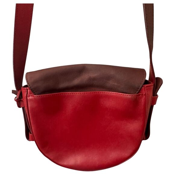 Skagen Burgundy Red Leather Suede Crossbody Purse Handbag Bag - Picture 5 of 5